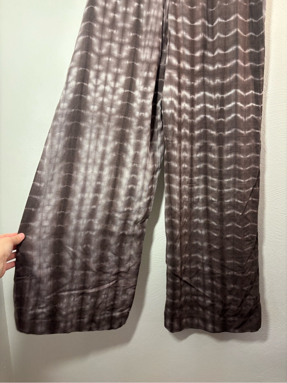 Zara Wide-Leg Tie-Dye Wrap Pants in Charcoal Size Large - Picture 2 of 10